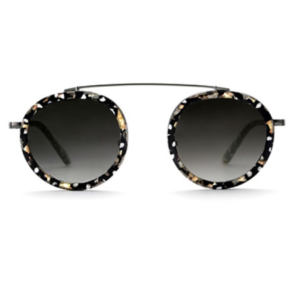 KREWE Round Sunglasses Black Tortoiseshell